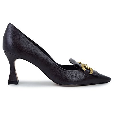 Scarpin Feminino Cecconello Couro Marrom Café - 2632002