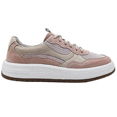Tênis Feminino Democrata Couro Drake Pulse Rosa - 6181