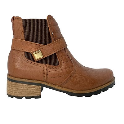 Bota Feminina Pegada Salto Bloco Marrom Terracota  - 2805