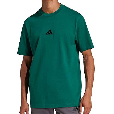 Camiseta Masculina Adidas MC Small Logo Verde - JF1096