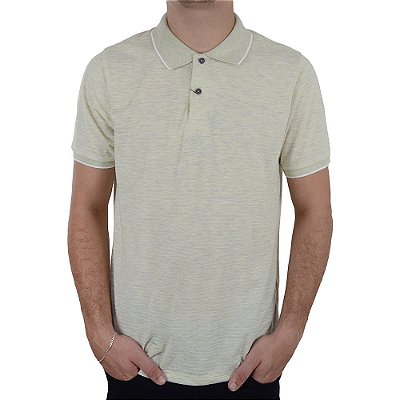 Camisa Polo Masculina Ogochi Slim Malha Amarela - 0075