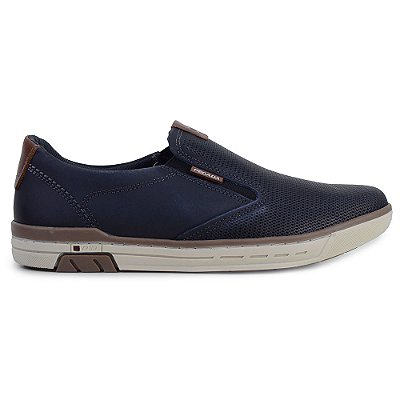 Sapatênis Masculino Pegada Casual Couro Marinho - 193
