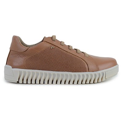 Tênis Feminino Pegada Burnished Couro Caramelo - 2105