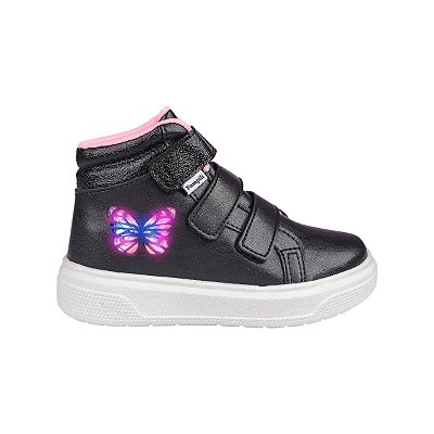 Tênis Infantil Feminino Pampili Preto com LED - 7360