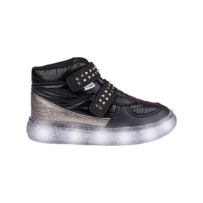 Tênis Infantil Feminino Pampili Preto com LED - 4830