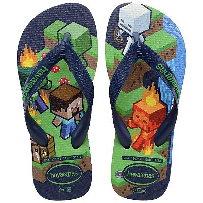 Chinelo Havaianas Minecraft Azul Marinho - 4145125
