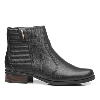 Bota Feminina Pegada Peluciada CB Couro Preto - 28200