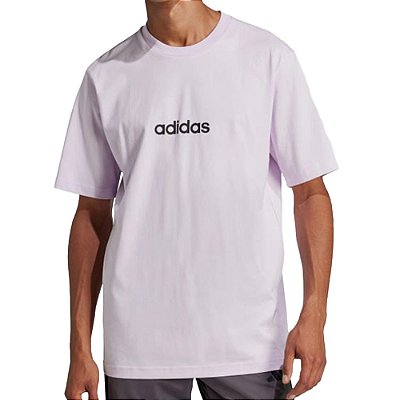 Camiseta Masculina Adidas MC Logo Linear Lilás - JE9004