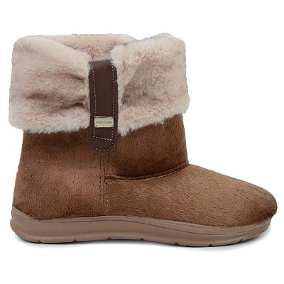 Pantufa Feminina Pegada Cano Baixo Marrom - 2660