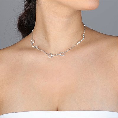 Choker bridões  G prata 925