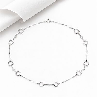 Choker bridões G prata 925