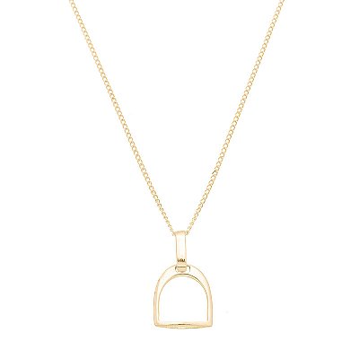 Colar estribo em prata 925 banho ouro 18k