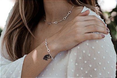 Pulseira mini  bridões  prata 925