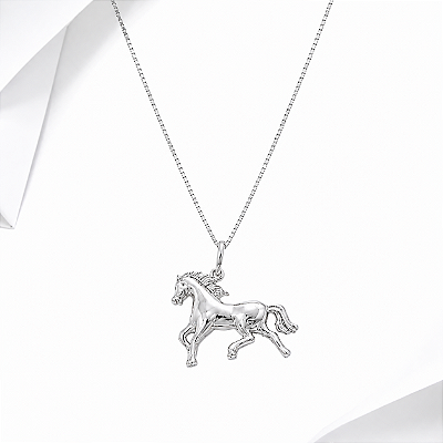 Colar cavalo prata 925