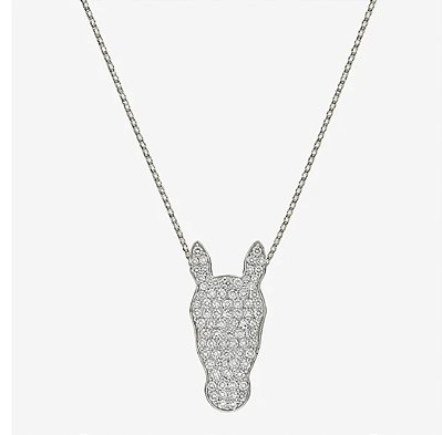 Colar carinha diamantes em ouro branco.
