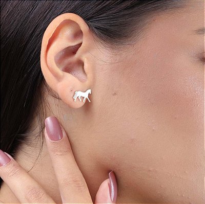 Brinco cavalo prata 925