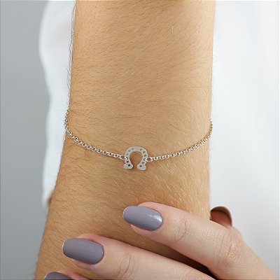 Pulseira ferradura prata 925