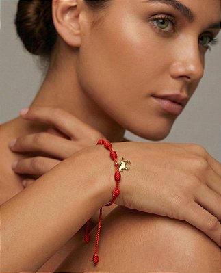 Pulseira 7 nós mini horse em ouro 18k