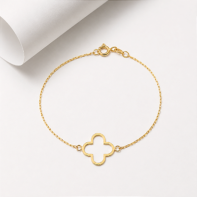 Pulseira trevo ouro 18k