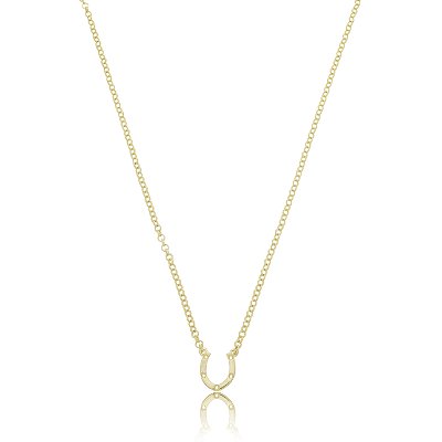 Colar ferradura vazada prata 925 banhado ouro 18k