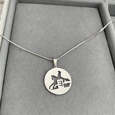 Colar 3 tambores prata 925