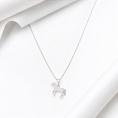 Colar cavalo M prata 925