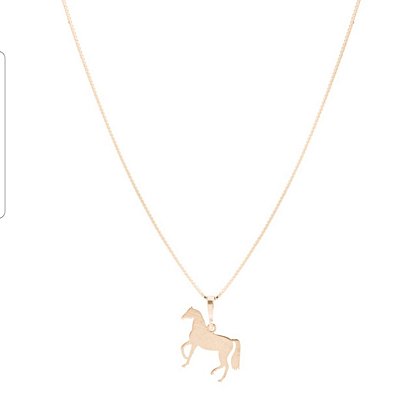 Colar cavalo M prata 925 banhado ouro 18k