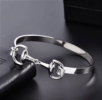 Bracelete rígido  bridão prata 925