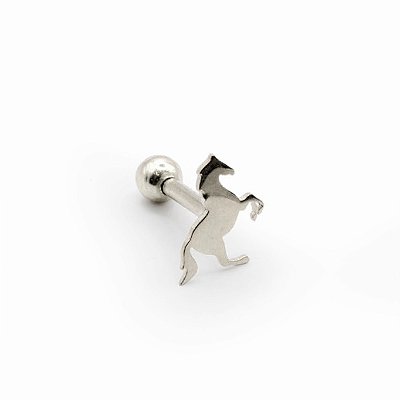 Piercing cavalo ouro branco