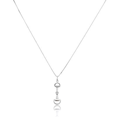Colar bridão vertical ponto de luz prata 925