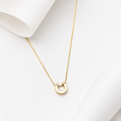 Colar mini ferradura ouro 18k