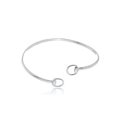 Bracelete meio bridao prata 925 ajustável