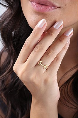 Anel bridão  prata 925 banhado ouro 18k