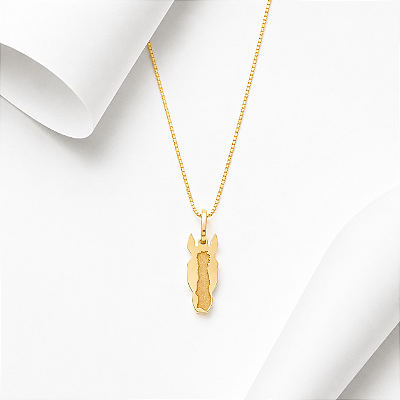 Colar carinha do seu cavalo ouro 18k personalizado