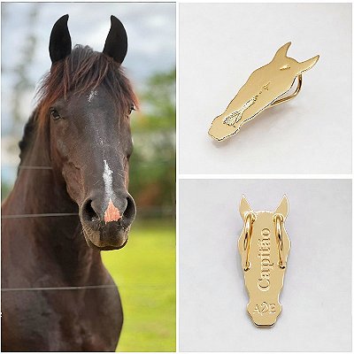 Pingente 2cm carinha do seu cavalo ouro 18k personalizado