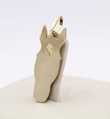 Pingente 2cm carinha do seu cavalo ouro 18k personalizado