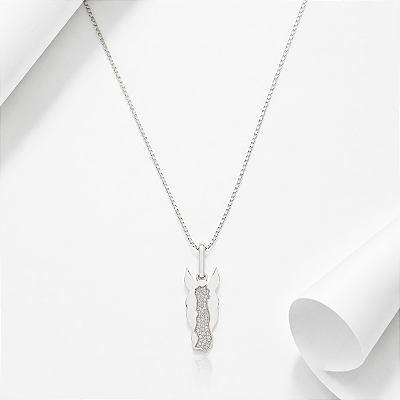 Colar carinha do seu cavalo ouro branco personalizado