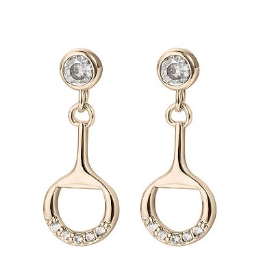 Brinco bridão ponto de luz pendente  ouro  18k