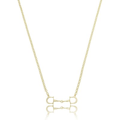 Colar bridão prata 925 banhado a ouro 18k