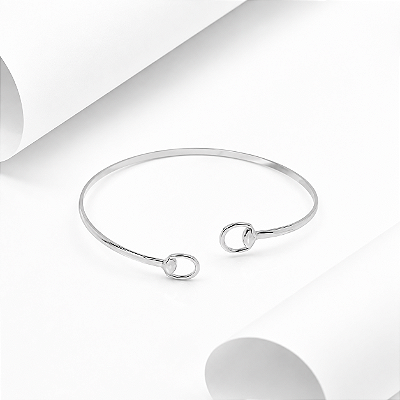 Bracelete meio bridão cravejado prata 925