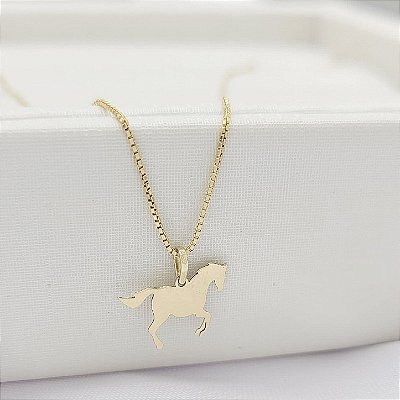 Colar mini horse ouro 18k