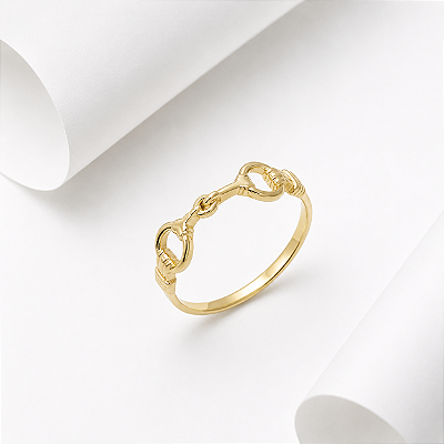 Anel bridao prata 925 banhado ouro 18k