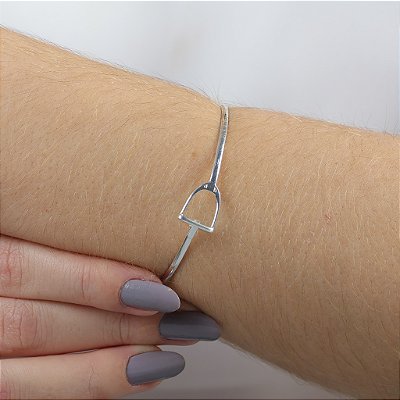 Bracelete  estribo prata 925