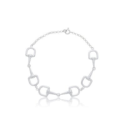 Pulseira bridoes G prata 925