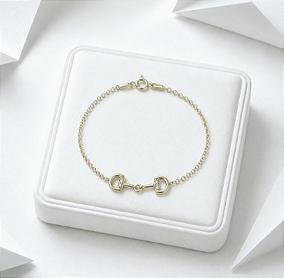 Pulseira bridão baby cravejado prata 925