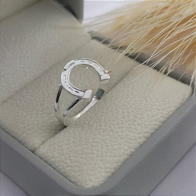 Anel ferradura prata 925