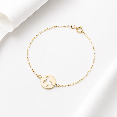 Pulseira mandala mini horse vazado ouro 18k