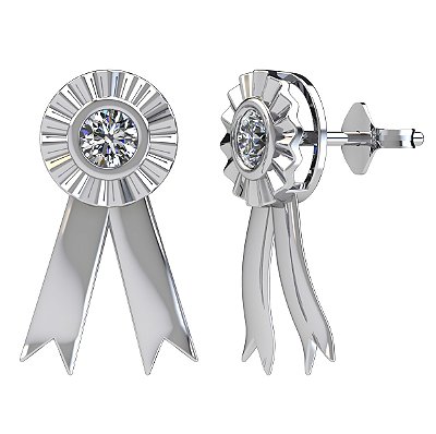 Brinco e colar escarapela prata 925