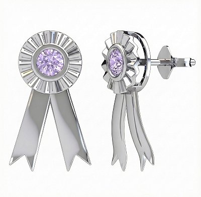 Brinco e colar Escarapela lilas prata 925