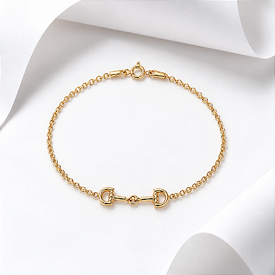 Pulseira Bridão mini prata 925 banhado a ouro